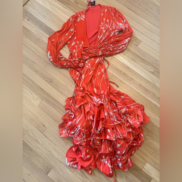 Alexis, size small, Rodina wrap dress in stunning orange - Picture 2 of 3